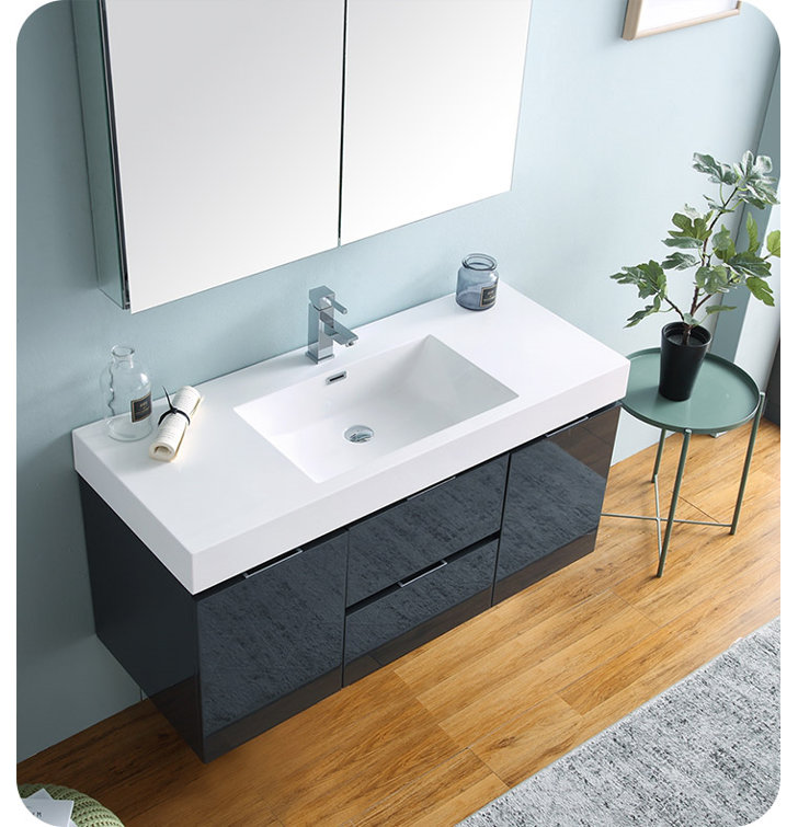 Fresca Senza Valencia 48" Wall Mounted Single Bathroom Vanity Set